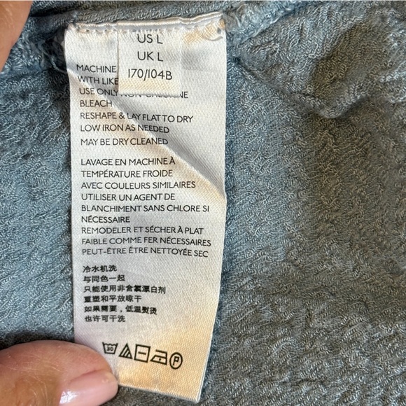 We The Free Hidden Valley Slate Blue Button-Down Hi-Low Shirt Size L #1661 - Picture 7 of 8